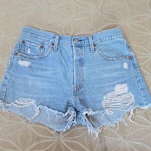 Levi's 501 Light Blue Denim Cut-off Shorts!